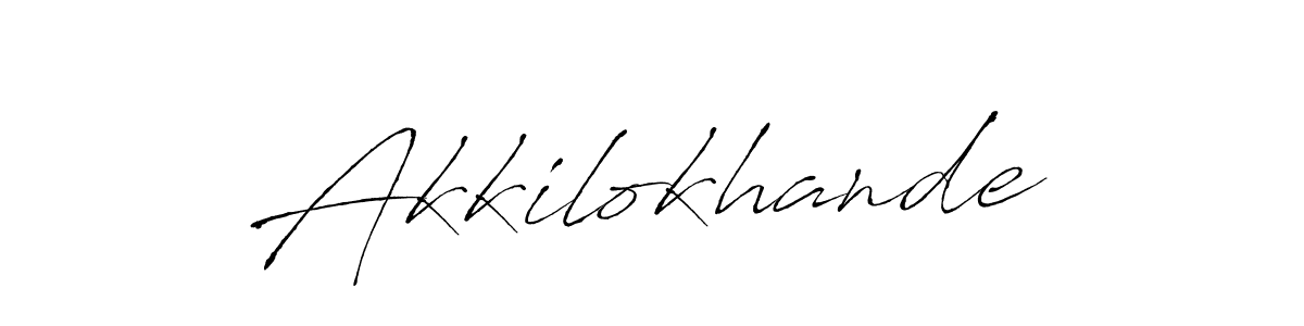 Create a beautiful signature design for name Akkilokhande. With this signature (Antro_Vectra) fonts, you can make a handwritten signature for free. Akkilokhande signature style 6 images and pictures png