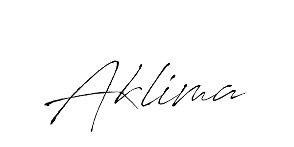 Design your own signature with our free online signature maker. With this signature software, you can create a handwritten (Antro_Vectra) signature for name Aklima. Aklima signature style 6 images and pictures png