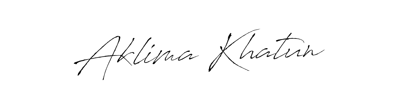 Design your own signature with our free online signature maker. With this signature software, you can create a handwritten (Antro_Vectra) signature for name Aklima Khatun. Aklima Khatun signature style 6 images and pictures png