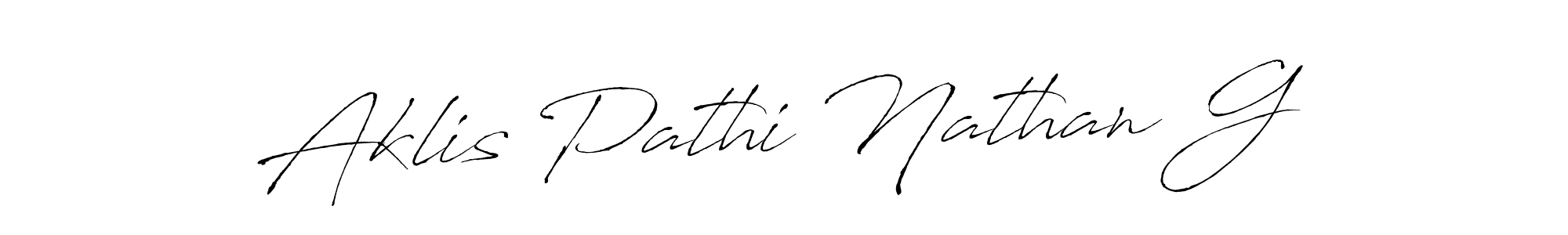 Also You can easily find your signature by using the search form. We will create Aklis Pathi Nathan G name handwritten signature images for you free of cost using Antro_Vectra sign style. Aklis Pathi Nathan G signature style 6 images and pictures png