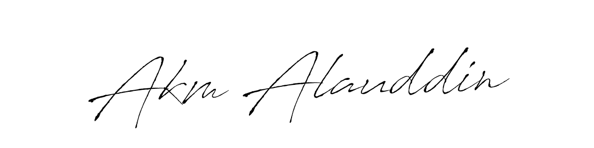 Design your own signature with our free online signature maker. With this signature software, you can create a handwritten (Antro_Vectra) signature for name Akm Alauddin. Akm Alauddin signature style 6 images and pictures png