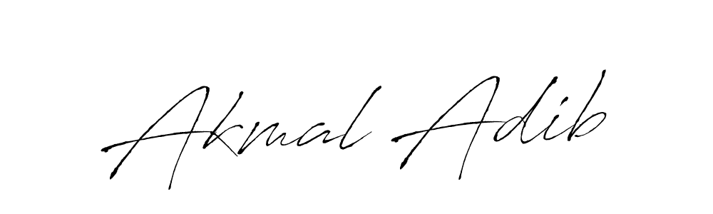 Make a beautiful signature design for name Akmal Adib. With this signature (Antro_Vectra) style, you can create a handwritten signature for free. Akmal Adib signature style 6 images and pictures png
