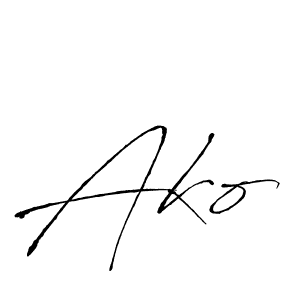 Make a beautiful signature design for name Ako. With this signature (Antro_Vectra) style, you can create a handwritten signature for free. Ako signature style 6 images and pictures png