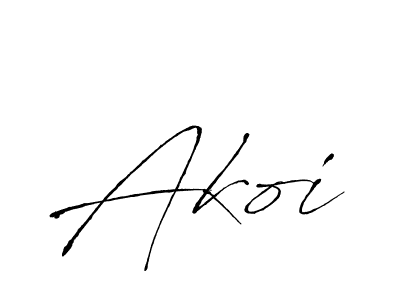 Use a signature maker to create a handwritten signature online. With this signature software, you can design (Antro_Vectra) your own signature for name Akoi. Akoi signature style 6 images and pictures png