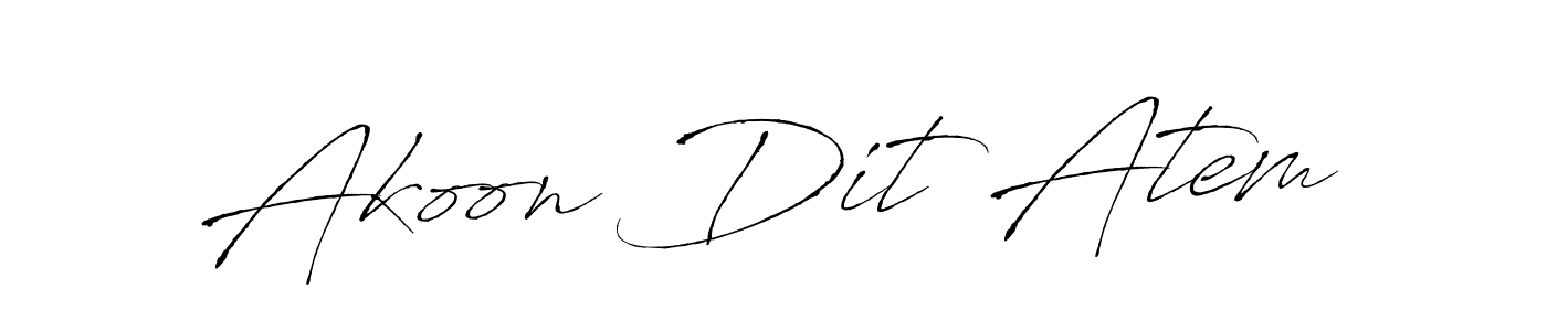 Design your own signature with our free online signature maker. With this signature software, you can create a handwritten (Antro_Vectra) signature for name Akoon Dit Atem. Akoon Dit Atem signature style 6 images and pictures png