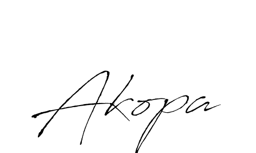 Design your own signature with our free online signature maker. With this signature software, you can create a handwritten (Antro_Vectra) signature for name Akopa. Akopa signature style 6 images and pictures png