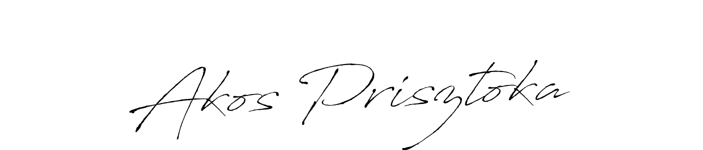 Make a beautiful signature design for name Akos Prisztoka. With this signature (Antro_Vectra) style, you can create a handwritten signature for free. Akos Prisztoka signature style 6 images and pictures png