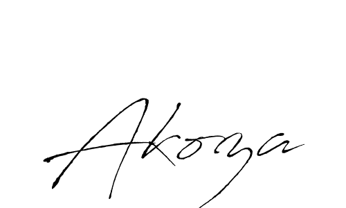 Akoza stylish signature style. Best Handwritten Sign (Antro_Vectra) for my name. Handwritten Signature Collection Ideas for my name Akoza. Akoza signature style 6 images and pictures png