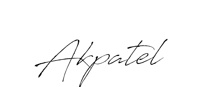 Akpatel stylish signature style. Best Handwritten Sign (Antro_Vectra) for my name. Handwritten Signature Collection Ideas for my name Akpatel. Akpatel signature style 6 images and pictures png