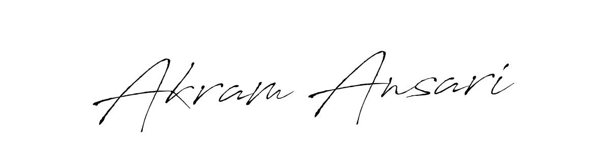 Make a beautiful signature design for name Akram Ansari. With this signature (Antro_Vectra) style, you can create a handwritten signature for free. Akram Ansari signature style 6 images and pictures png