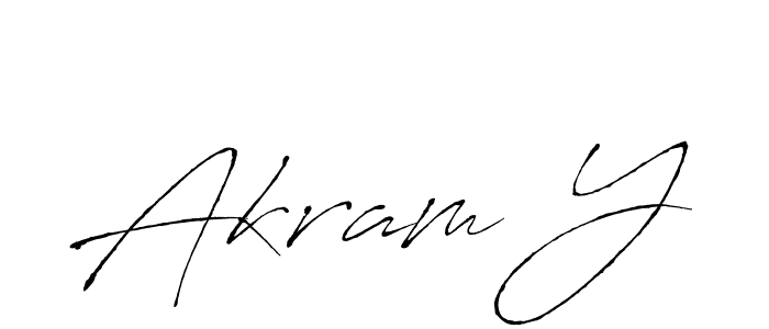 How to make Akram Y name signature. Use Antro_Vectra style for creating short signs online. This is the latest handwritten sign. Akram Y signature style 6 images and pictures png