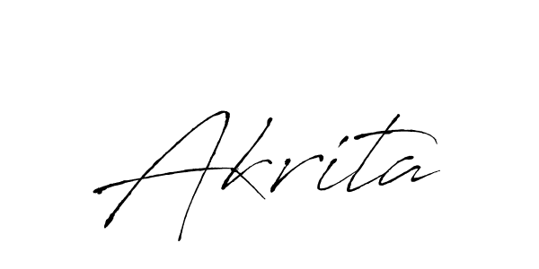 Design your own signature with our free online signature maker. With this signature software, you can create a handwritten (Antro_Vectra) signature for name Akrita. Akrita signature style 6 images and pictures png