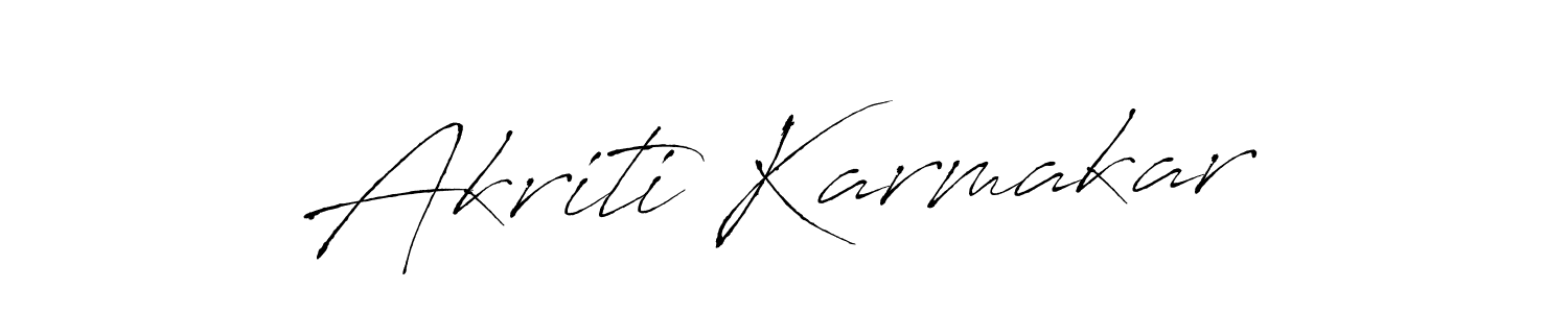 if you are searching for the best signature style for your name Akriti Karmakar. so please give up your signature search. here we have designed multiple signature styles  using Antro_Vectra. Akriti Karmakar signature style 6 images and pictures png