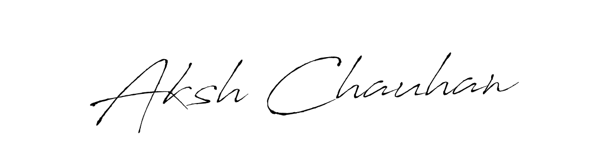 Antro_Vectra is a professional signature style that is perfect for those who want to add a touch of class to their signature. It is also a great choice for those who want to make their signature more unique. Get Aksh Chauhan name to fancy signature for free. Aksh Chauhan signature style 6 images and pictures png