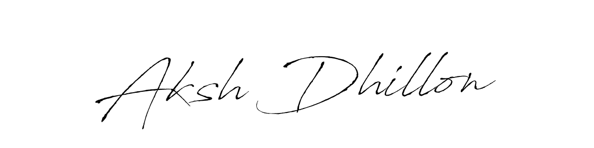 Design your own signature with our free online signature maker. With this signature software, you can create a handwritten (Antro_Vectra) signature for name Aksh Dhillon. Aksh Dhillon signature style 6 images and pictures png