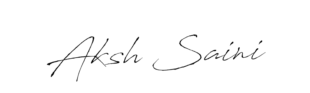 How to make Aksh Saini signature? Antro_Vectra is a professional autograph style. Create handwritten signature for Aksh Saini name. Aksh Saini signature style 6 images and pictures png