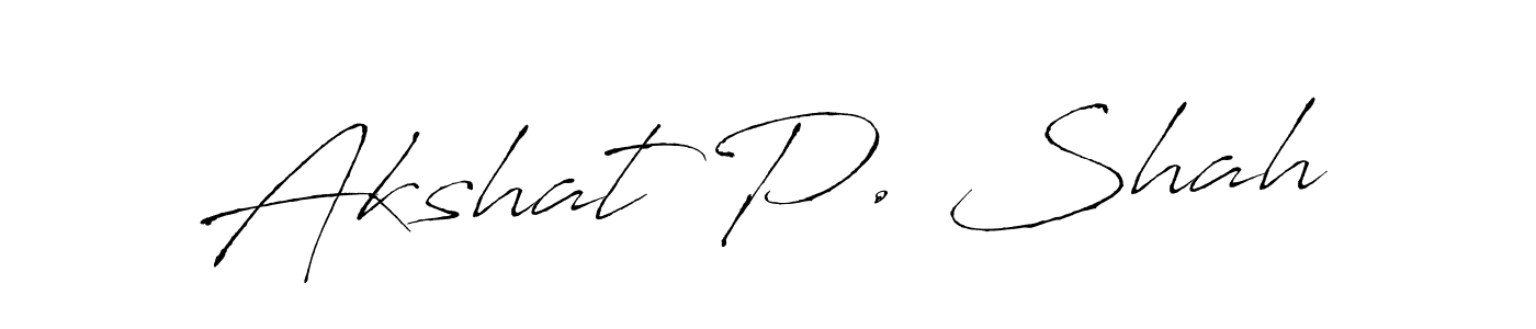 Design your own signature with our free online signature maker. With this signature software, you can create a handwritten (Antro_Vectra) signature for name Akshat P. Shah. Akshat P. Shah signature style 6 images and pictures png