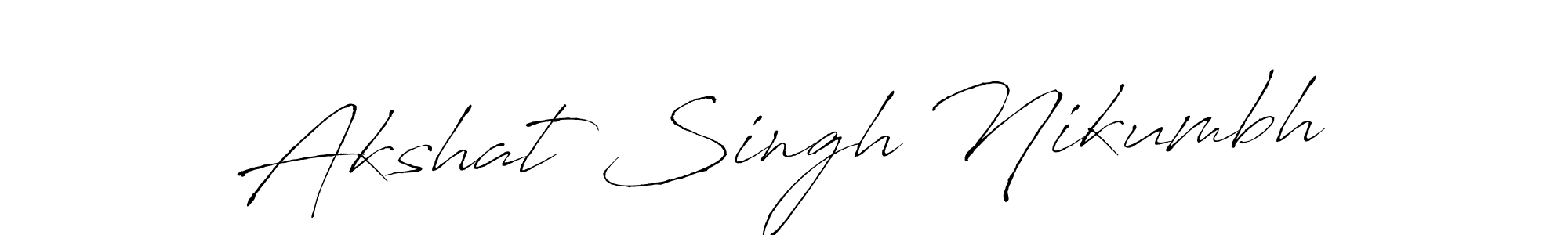 Also we have Akshat Singh Nikumbh name is the best signature style. Create professional handwritten signature collection using Antro_Vectra autograph style. Akshat Singh Nikumbh signature style 6 images and pictures png