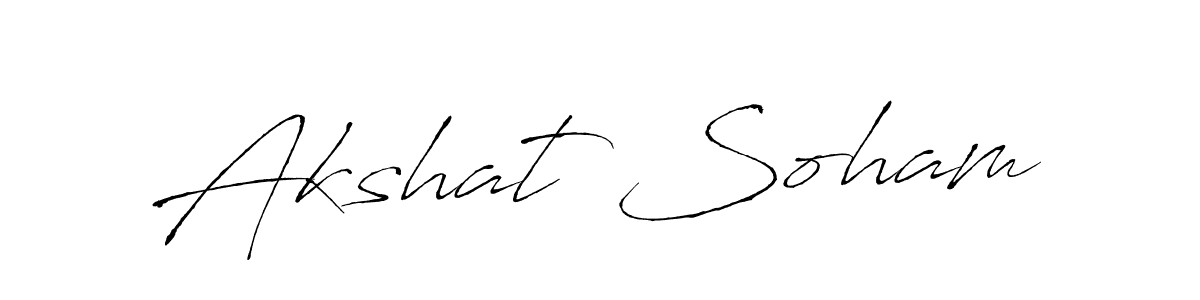 Make a beautiful signature design for name Akshat Soham. With this signature (Antro_Vectra) style, you can create a handwritten signature for free. Akshat Soham signature style 6 images and pictures png