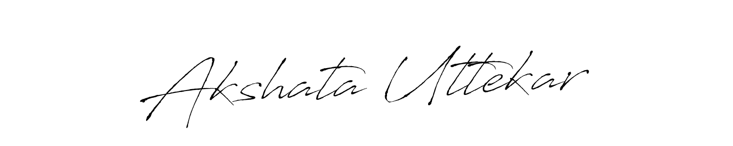 How to make Akshata Uttekar name signature. Use Antro_Vectra style for creating short signs online. This is the latest handwritten sign. Akshata Uttekar signature style 6 images and pictures png