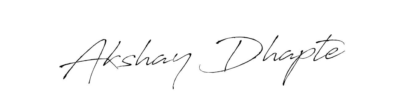 Design your own signature with our free online signature maker. With this signature software, you can create a handwritten (Antro_Vectra) signature for name Akshay Dhapte. Akshay Dhapte signature style 6 images and pictures png