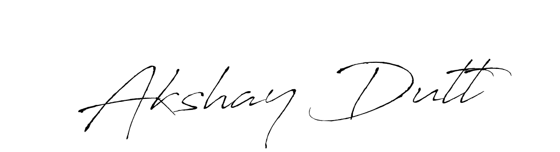 How to make Akshay Dutt name signature. Use Antro_Vectra style for creating short signs online. This is the latest handwritten sign. Akshay Dutt signature style 6 images and pictures png