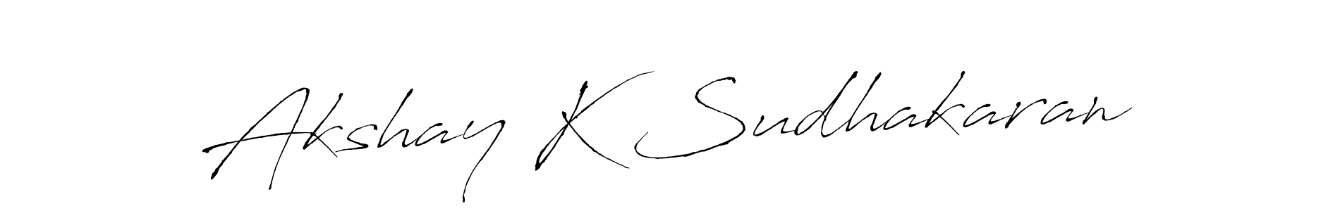 Make a short Akshay K Sudhakaran signature style. Manage your documents anywhere anytime using Antro_Vectra. Create and add eSignatures, submit forms, share and send files easily. Akshay K Sudhakaran signature style 6 images and pictures png