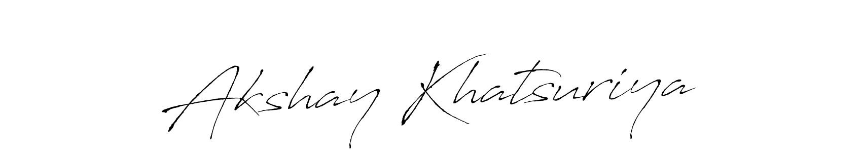 Make a beautiful signature design for name Akshay Khatsuriya. With this signature (Antro_Vectra) style, you can create a handwritten signature for free. Akshay Khatsuriya signature style 6 images and pictures png