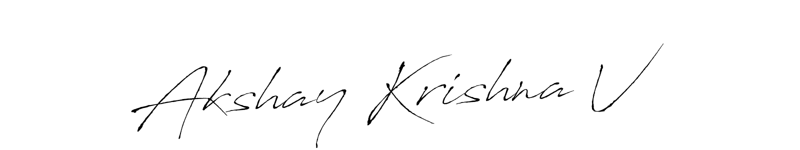 Akshay Krishna V stylish signature style. Best Handwritten Sign (Antro_Vectra) for my name. Handwritten Signature Collection Ideas for my name Akshay Krishna V. Akshay Krishna V signature style 6 images and pictures png