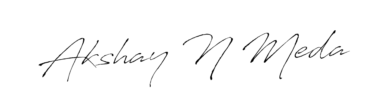 This is the best signature style for the Akshay N Meda name. Also you like these signature font (Antro_Vectra). Mix name signature. Akshay N Meda signature style 6 images and pictures png