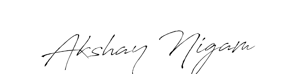 Create a beautiful signature design for name Akshay Nigam. With this signature (Antro_Vectra) fonts, you can make a handwritten signature for free. Akshay Nigam signature style 6 images and pictures png