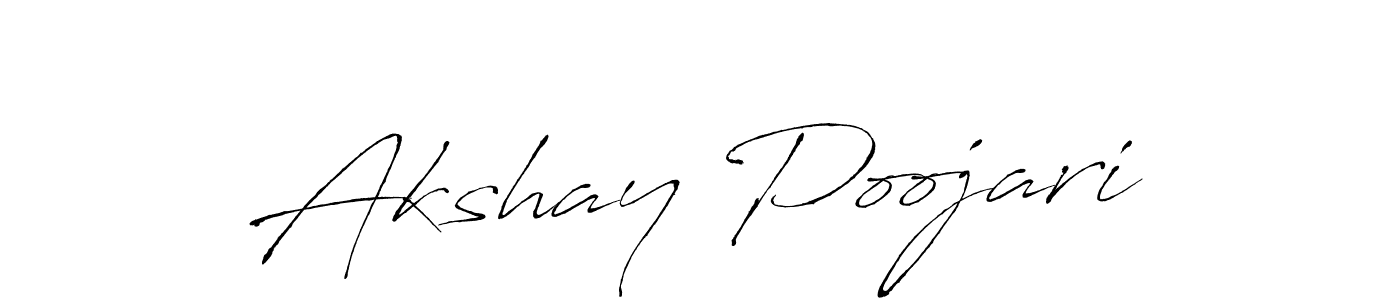 How to make Akshay Poojari name signature. Use Antro_Vectra style for creating short signs online. This is the latest handwritten sign. Akshay Poojari signature style 6 images and pictures png
