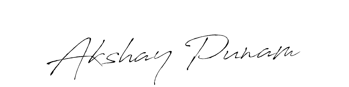 Design your own signature with our free online signature maker. With this signature software, you can create a handwritten (Antro_Vectra) signature for name Akshay Punam. Akshay Punam signature style 6 images and pictures png