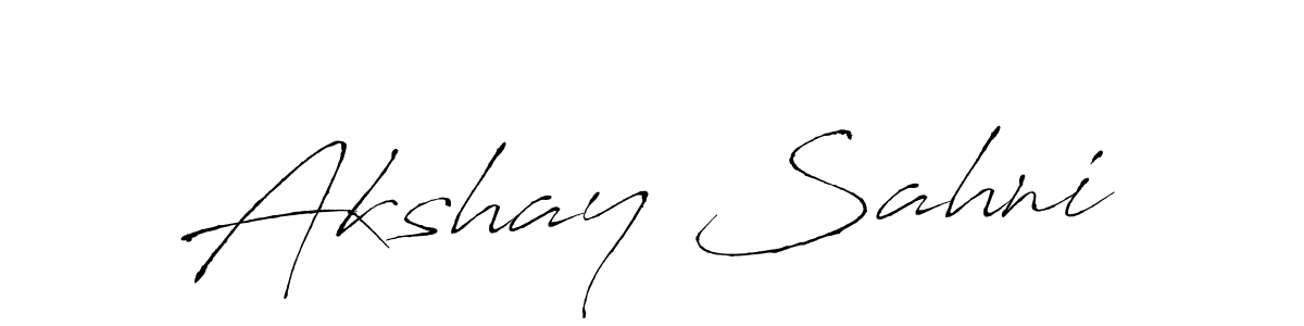 Design your own signature with our free online signature maker. With this signature software, you can create a handwritten (Antro_Vectra) signature for name Akshay Sahni. Akshay Sahni signature style 6 images and pictures png