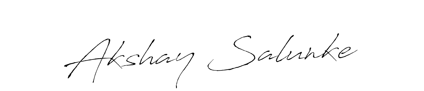 Akshay Salunke stylish signature style. Best Handwritten Sign (Antro_Vectra) for my name. Handwritten Signature Collection Ideas for my name Akshay Salunke. Akshay Salunke signature style 6 images and pictures png