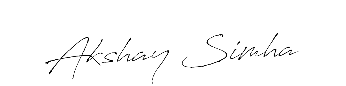 How to make Akshay Simha signature? Antro_Vectra is a professional autograph style. Create handwritten signature for Akshay Simha name. Akshay Simha signature style 6 images and pictures png