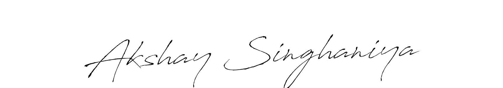 Create a beautiful signature design for name Akshay Singhaniya. With this signature (Antro_Vectra) fonts, you can make a handwritten signature for free. Akshay Singhaniya signature style 6 images and pictures png