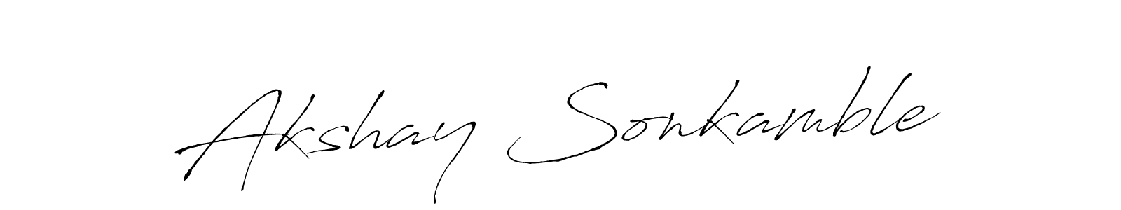 This is the best signature style for the Akshay Sonkamble name. Also you like these signature font (Antro_Vectra). Mix name signature. Akshay Sonkamble signature style 6 images and pictures png