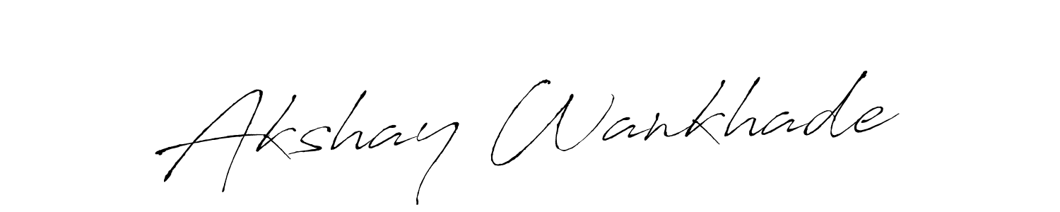 This is the best signature style for the Akshay Wankhade name. Also you like these signature font (Antro_Vectra). Mix name signature. Akshay Wankhade signature style 6 images and pictures png
