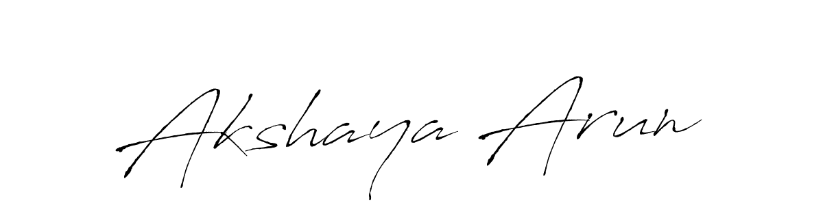 Make a beautiful signature design for name Akshaya Arun. With this signature (Antro_Vectra) style, you can create a handwritten signature for free. Akshaya Arun signature style 6 images and pictures png