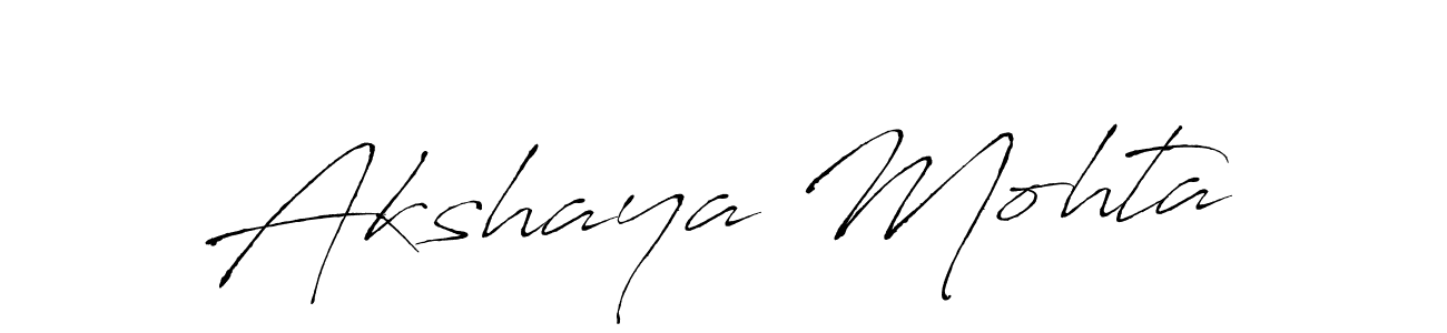 Akshaya Mohta stylish signature style. Best Handwritten Sign (Antro_Vectra) for my name. Handwritten Signature Collection Ideas for my name Akshaya Mohta. Akshaya Mohta signature style 6 images and pictures png