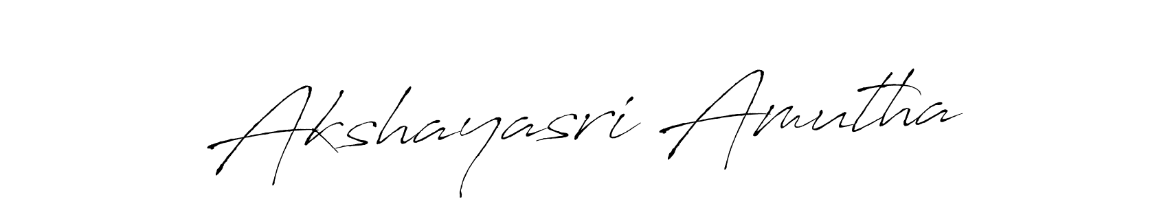 How to make Akshayasri Amutha name signature. Use Antro_Vectra style for creating short signs online. This is the latest handwritten sign. Akshayasri Amutha signature style 6 images and pictures png