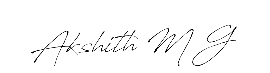 Make a short Akshith M G signature style. Manage your documents anywhere anytime using Antro_Vectra. Create and add eSignatures, submit forms, share and send files easily. Akshith M G signature style 6 images and pictures png