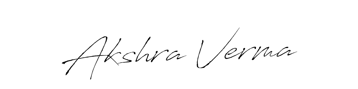 Make a beautiful signature design for name Akshra Verma. With this signature (Antro_Vectra) style, you can create a handwritten signature for free. Akshra Verma signature style 6 images and pictures png