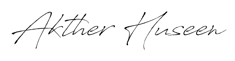 Create a beautiful signature design for name Akther Huseen. With this signature (Antro_Vectra) fonts, you can make a handwritten signature for free. Akther Huseen signature style 6 images and pictures png