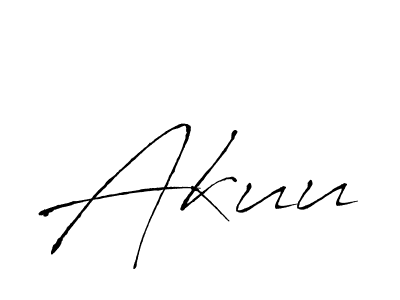 Make a beautiful signature design for name Akuu. With this signature (Antro_Vectra) style, you can create a handwritten signature for free. Akuu signature style 6 images and pictures png