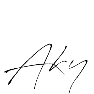 Also we have Aky name is the best signature style. Create professional handwritten signature collection using Antro_Vectra autograph style. Aky signature style 6 images and pictures png