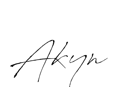 The best way (Antro_Vectra) to make a short signature is to pick only two or three words in your name. The name Akyn include a total of six letters. For converting this name. Akyn signature style 6 images and pictures png