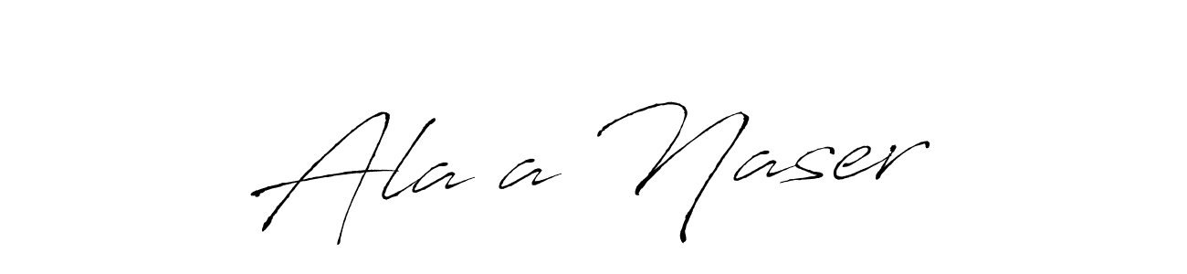 How to make Ala’a Naser name signature. Use Antro_Vectra style for creating short signs online. This is the latest handwritten sign. Ala’a Naser signature style 6 images and pictures png