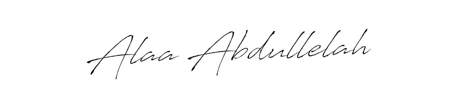 Make a short Alaa Abdullelah signature style. Manage your documents anywhere anytime using Antro_Vectra. Create and add eSignatures, submit forms, share and send files easily. Alaa Abdullelah signature style 6 images and pictures png